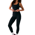 Lolë Serene Ankle Leggings in black — pair it with a Serene tank or bra to complete the set