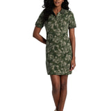 Lolë Effortless Polo Dress in olive green floral print — your perfect go-to dress, no matter the occasion