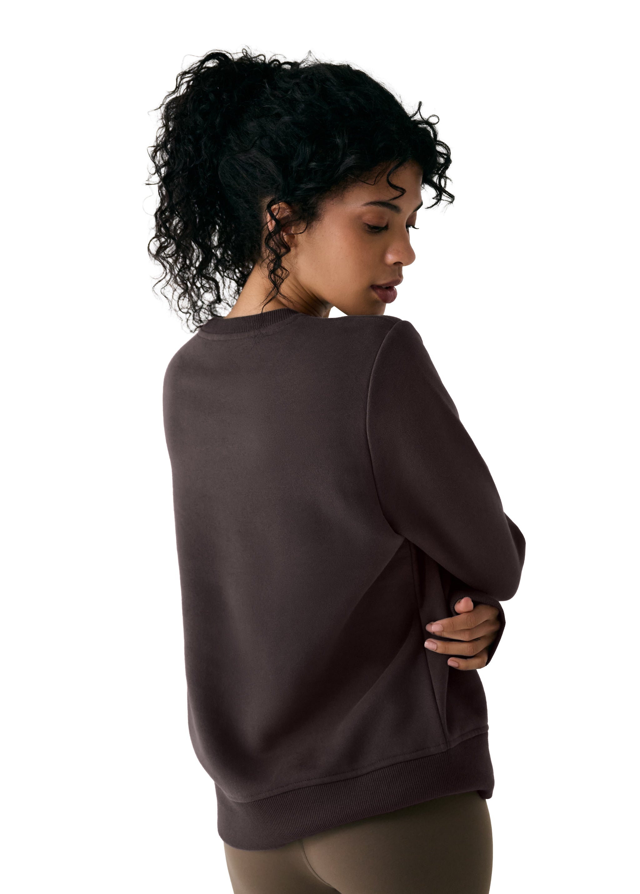 Lolë Icone Crew Neck Pullover in Java dark brown