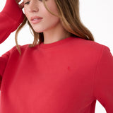 Lolë Icone Crew Neck Pullover in Poppy red