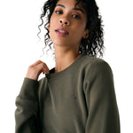 Lolë Icone Crew Neck Pullover in Moss olive green