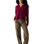 Lolë Verdun Polo Sweater in burgundy
