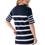 Lolë Club Polo Dress in navy stripe