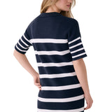 Lolë Club Polo Dress in navy stripe