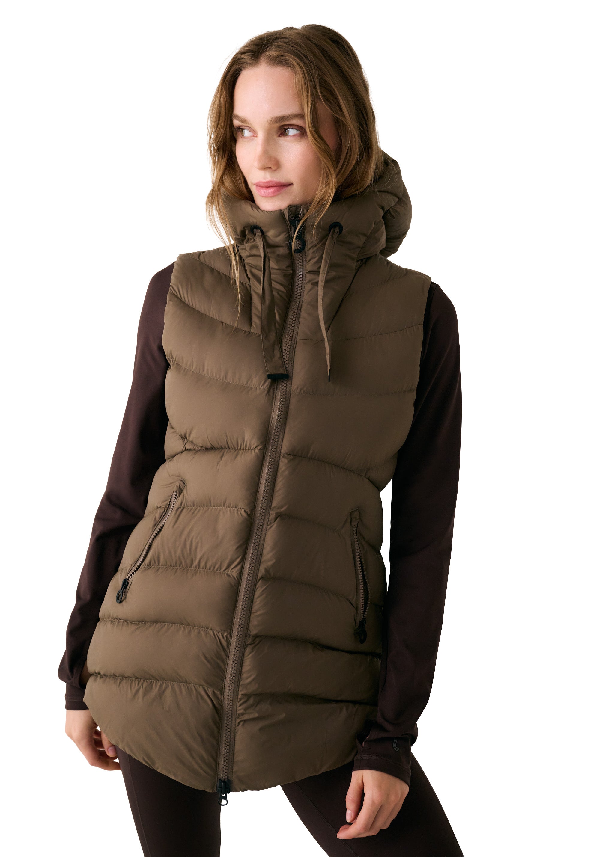 Lolë Transition Vest in Mocha olive brown