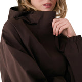 Lolë Alizé Rain Jacket in Java dark brown — fit note: Designed with a relaxed, oversized fit