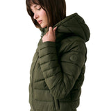 Lolë Eli Synth Down Bomber Jacket in Moss olive green — bonus points for the cropped fit and everyday-ready hues