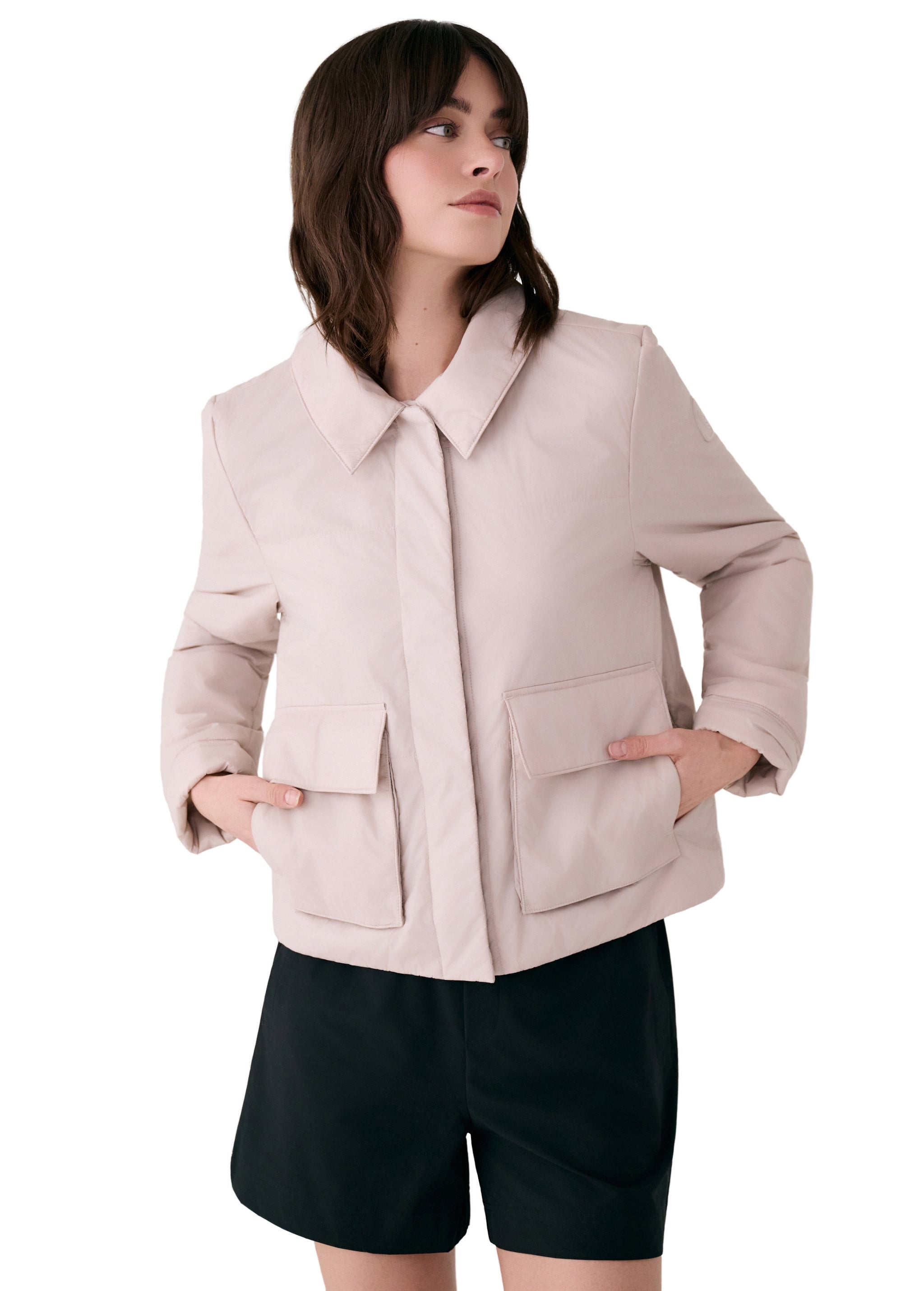 Lolë Dani Insulated Jacket in Abalone pale greige