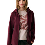 Lolë Element 2 Rain Jacket in burgundy — the Element 2 Rain Jacket is fully seam-sealed to keep moisture out