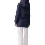 Lolë Alizé Short Trench Coat in Outerspace navy — fit note: Cut with a relaxed fit for comfortable layering