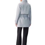 Lolë Alizé Short Trench Coat in Steel light grey — fit note: Cut with a relaxed fit for comfortable layering