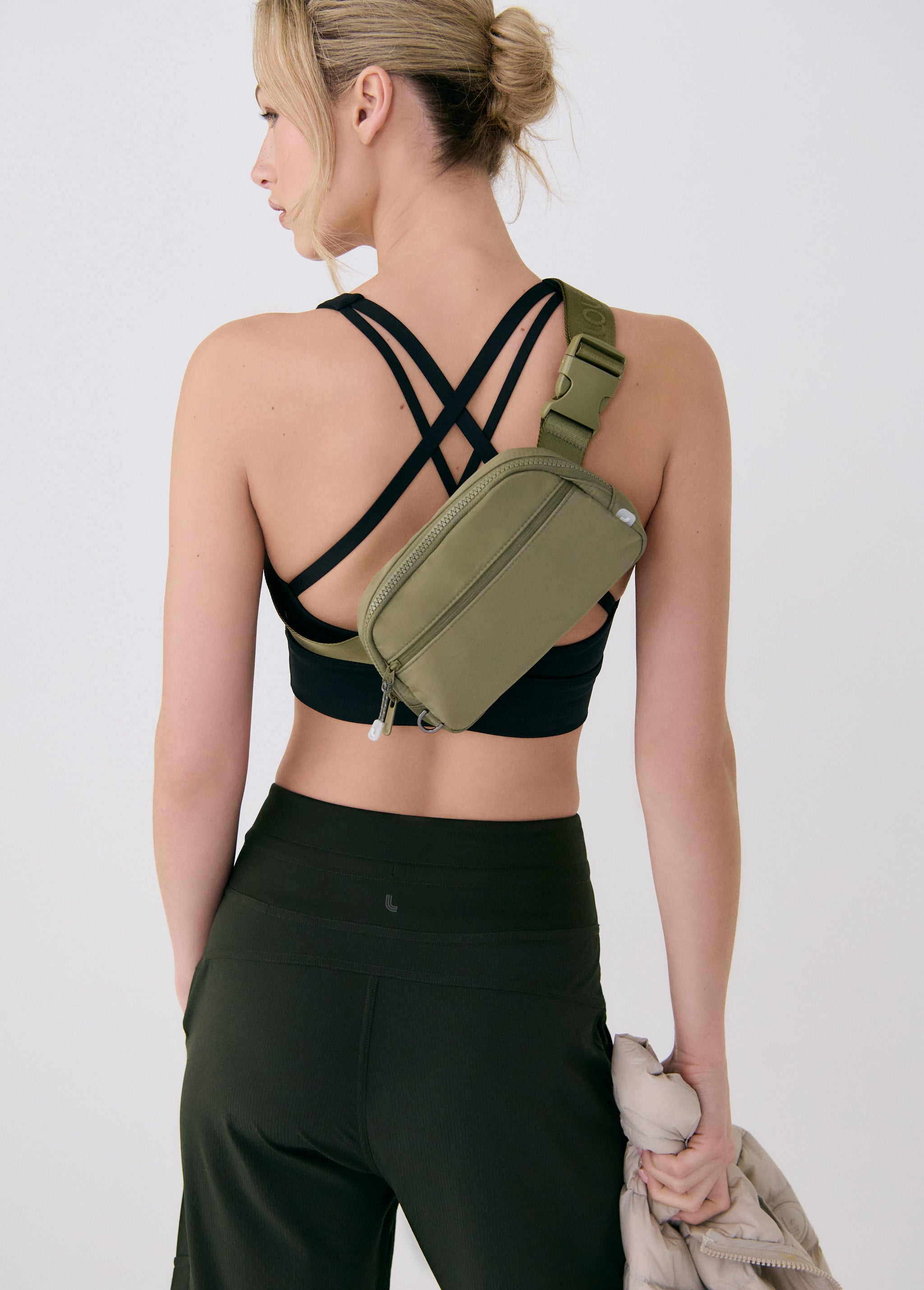 Lolë Jamie Belt Bag in Hazel sage green — the classic and timeless Jamie Belt Bag