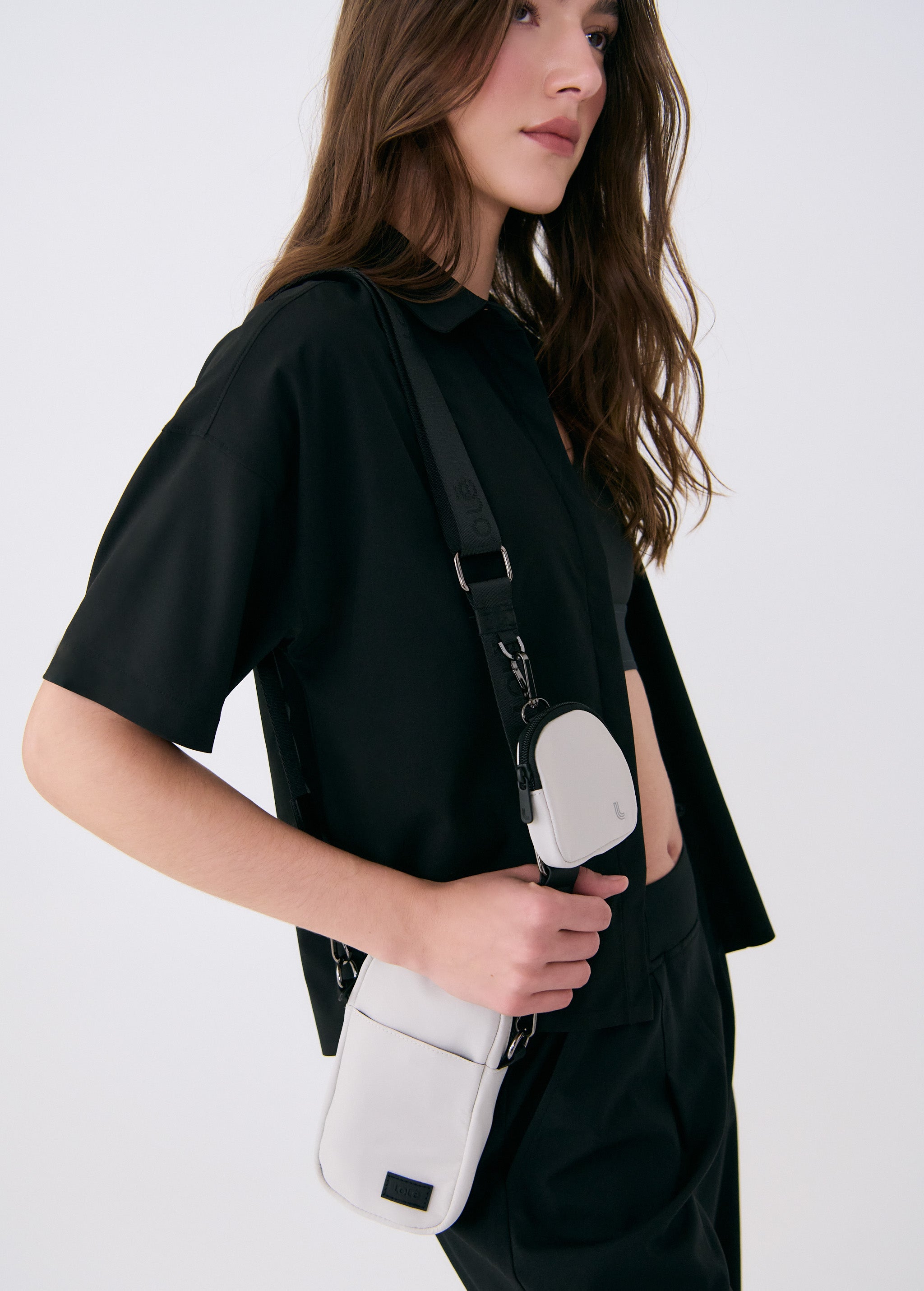 Lolë Vendome Phone Bag in Abalone pale greige — keep it all organized with this phone crossbody bag