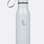 Lolë Refresh Water Bottle in white — features a wristlet strap for easy on-the-go hydration