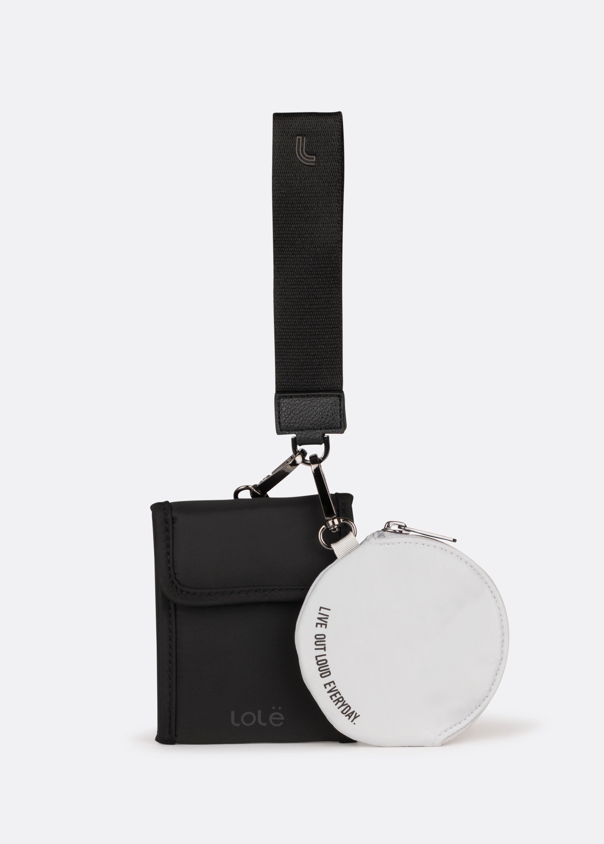 Lolë Alesia Double Wristlet Wallet in black