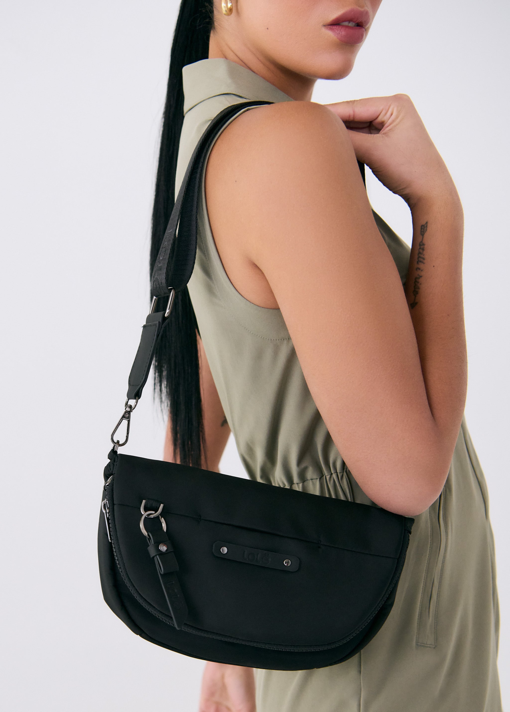 Lolë Acadie Crossbody Flap Bag in black