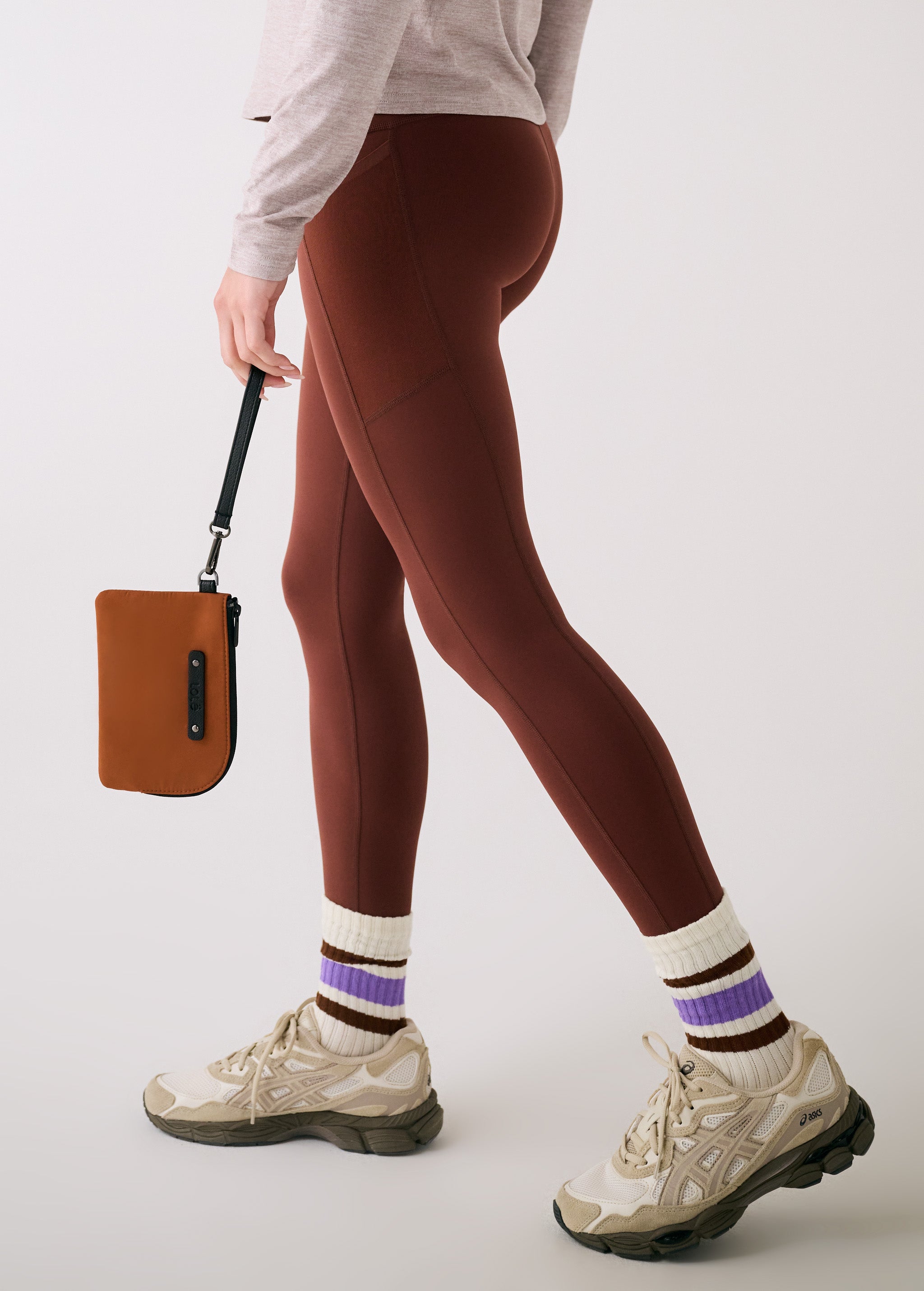 Lolë Lena Wrislet Wallet in Ginger camel brown