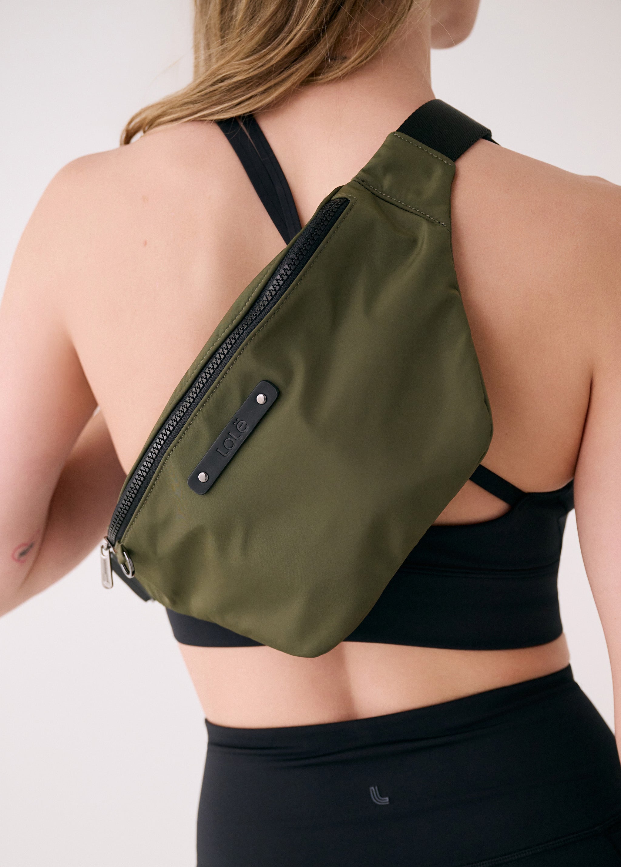 Lolë Taylor Belt Bag in Moss olive green