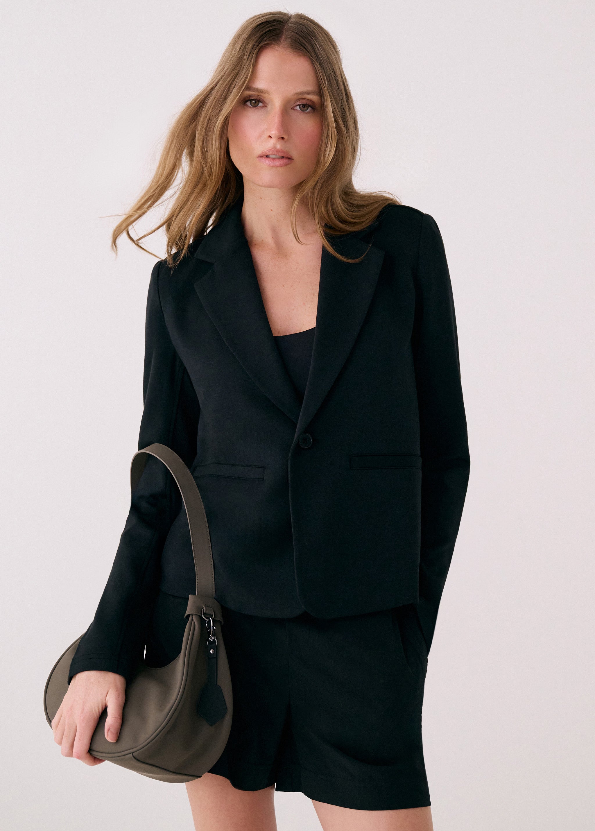 Lolë Mini Hobo Bag in Mocha olive brown — consider this sleek bag elevated, inside and out