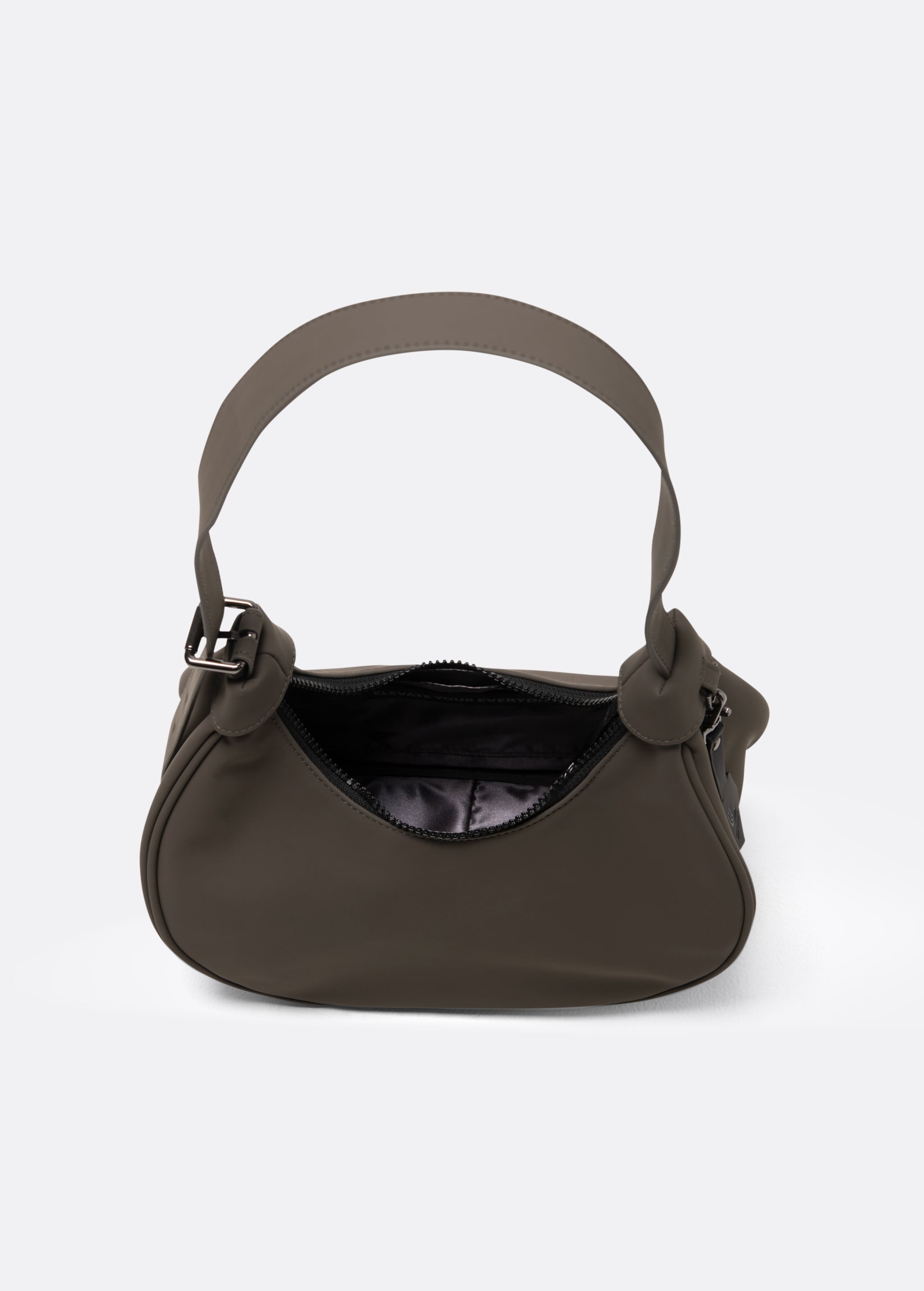Lolë Mini Hobo Bag in Mocha olive brown — consider this sleek bag elevated, inside and out