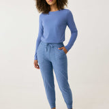 Lolë Om Tech Joggers in blue — refresh your cozy basics with this jogger pant