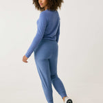 Lolë Om Tech Joggers in blue — refresh your cozy basics with this jogger pant