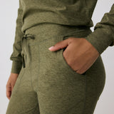 Lolë Om Tech Joggers in olive green — refresh your cozy basics with this jogger pant