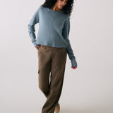 Lolë Classic Crew in Seagreen dusty blue