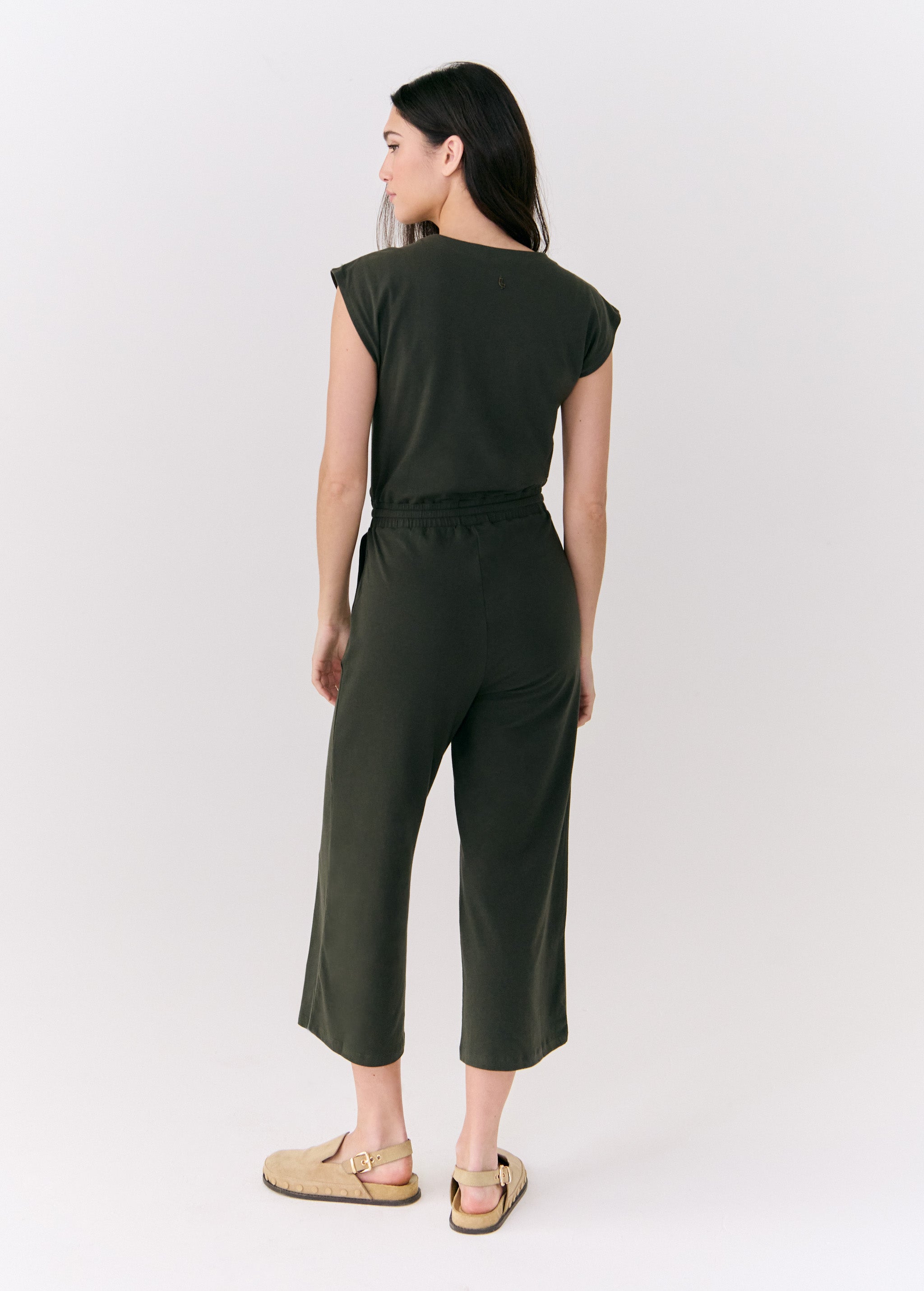 Lolë Effortless Wrap Jumpsuit in olive