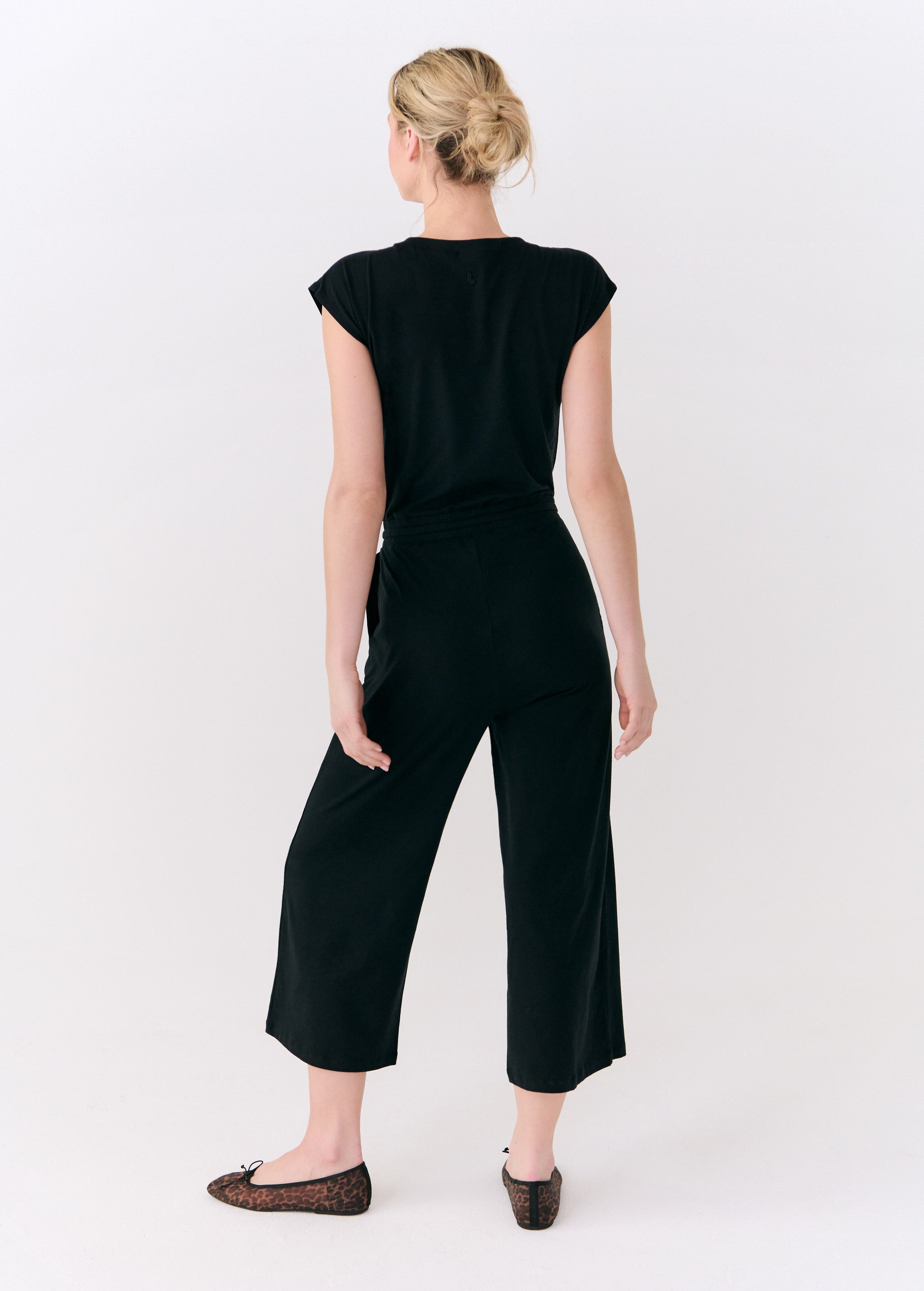 Lolë Effortless Wrap Jumpsuit in black