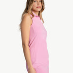 Lolë Step Up Polo Dress in Verbena pink