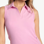 Lolë Step Up Polo Dress in Verbena pink
