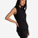 Lolë Step Up Polo Dress in black