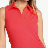 Lolë Step Up Polo Dress in Cayenne coral red