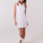 Lolë Step Up Polo Dress in white