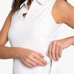 Lolë Step Up Polo Dress in white