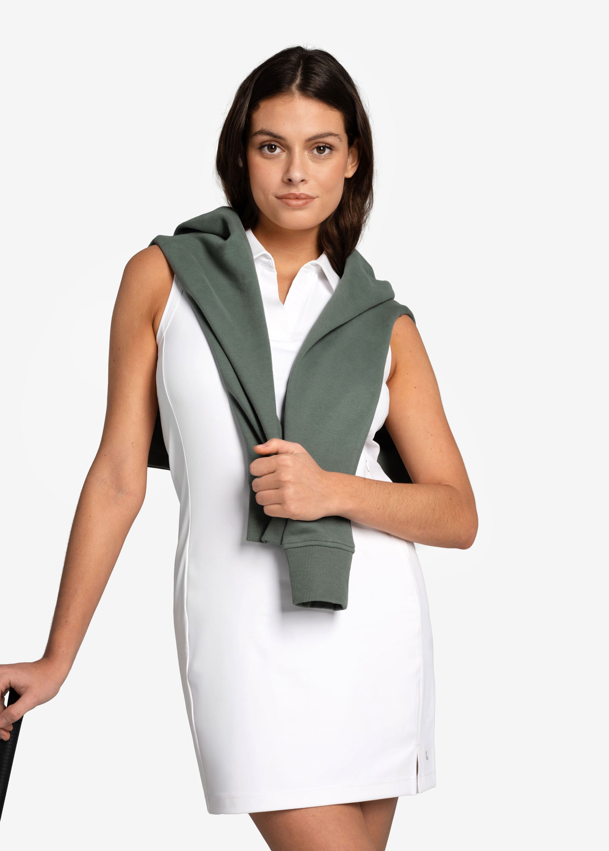 Lolë Step Up Polo Dress in white