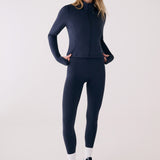 Lolë Serene Ankle Leggings in Outerspace navy — pair it with a Serene tank or bra to complete the set
