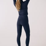 Lolë Serene Ankle Leggings in Outerspace navy — pair it with a Serene tank or bra to complete the set