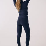 Lolë Serene Ankle Leggings in Outerspace navy — pair it with a Serene tank or bra to complete the set