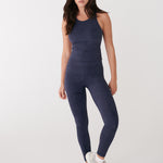 Lolë Serene Ankle Leggings in navy floral print — pair it with a Serene tank or bra to complete the set