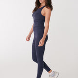 Lolë Serene Ankle Leggings in navy floral print — pair it with a Serene tank or bra to complete the set
