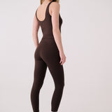 Lolë Serene Ankle Leggings in Java dark brown — pair it with a Serene tank or bra to complete the set