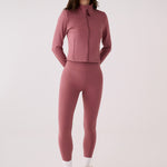 Lolë Serene Ankle Leggings in Mauveberry dusty rose — pair it with a Serene tank or bra to complete the set