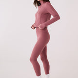 Lolë Serene Ankle Leggings in Mauveberry dusty rose — pair it with a Serene tank or bra to complete the set