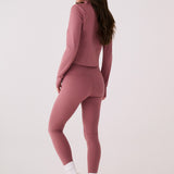 Lolë Serene Ankle Leggings in Mauveberry dusty rose — pair it with a Serene tank or bra to complete the set