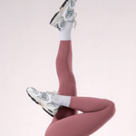 Lolë Serene Ankle Leggings in Mauveberry dusty rose — pair it with a Serene tank or bra to complete the set