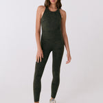 Lolë Serene Ankle Leggings in olive — pair it with a Serene tank or bra to complete the set