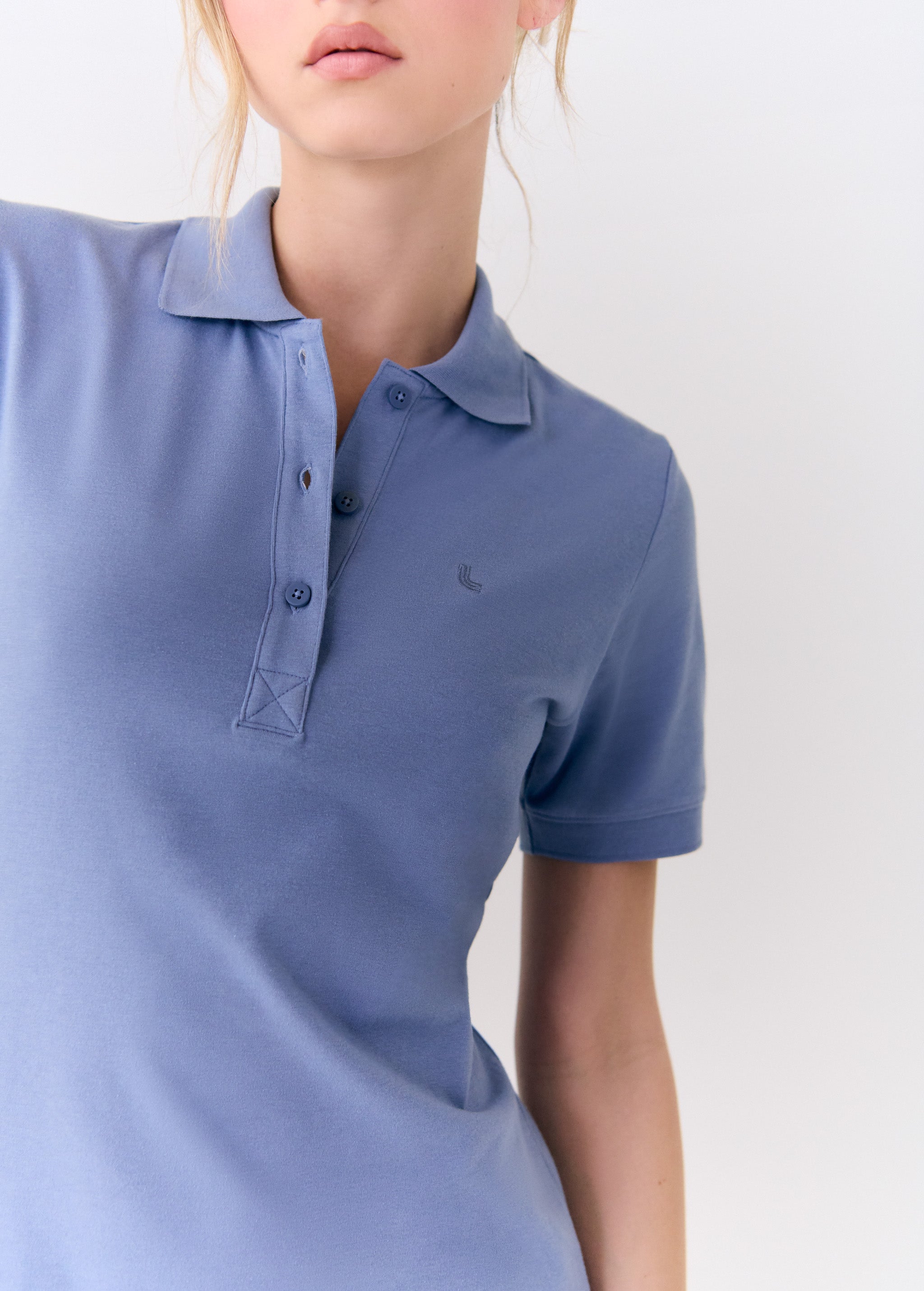 Lolë Effortless Polo Dress in Storm periwinkle — your perfect go-to dress, no matter the occasion