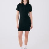 Lolë Effortless Polo Dress in black — your perfect go-to dress, no matter the occasion